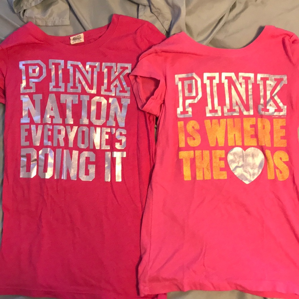 2 PINK shirts